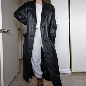 Vintage leather trench coat